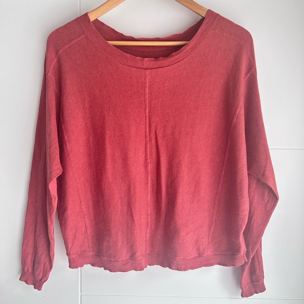 Billabong Pink 3/4 Sleeve Boxy Sweatshirt